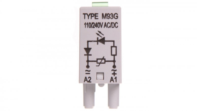 Moduł sygnalizacyjny LV (dioda LED zielony + warystor V) 110-230V AC/DC M93G szary 854860