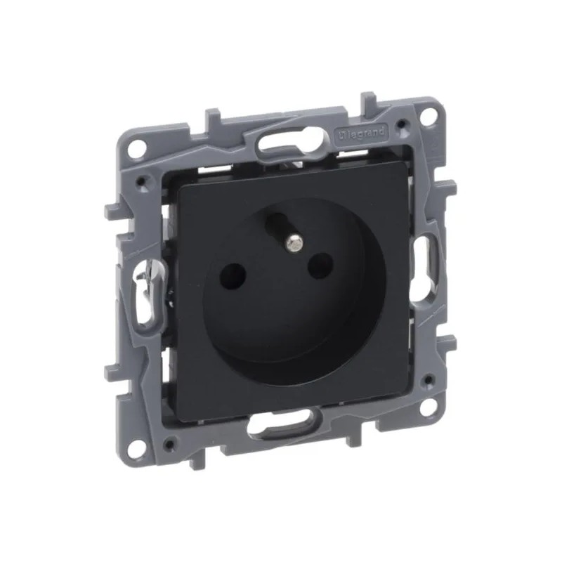 Niloe Selection Gniazdo 2p+z 16A 250V (z przesłoną, zaciski automatyczne) antracyt 762225