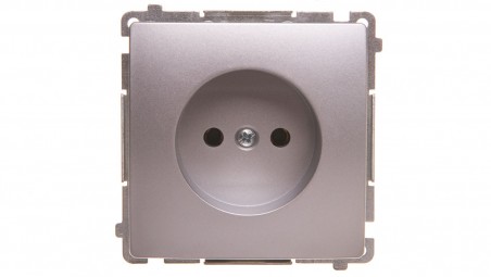 Simon Basic Gniazdo pojedyncze b/u 16A 250V srebrny mat BMG1.01/43