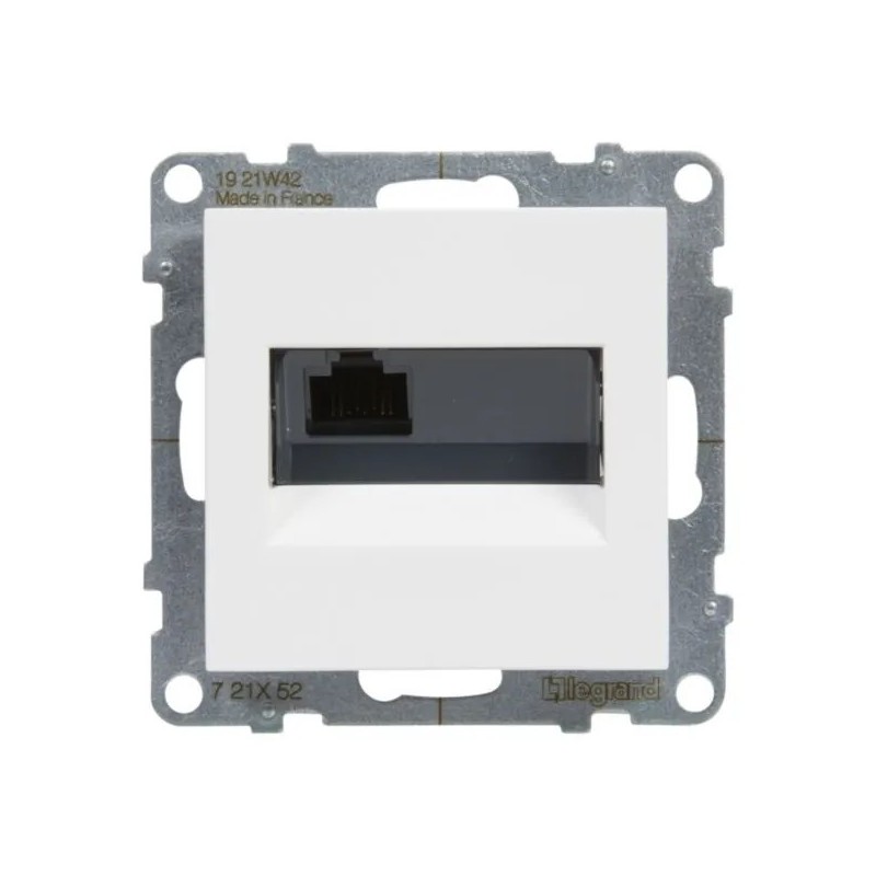 SUNO Gniazdo komputerowe pojedyncze RJ45 kat 6 UTP białe 721152 SUNO Gniazdo komputerowe pojedyncze RJ45 kat 6 UTP białe 721152