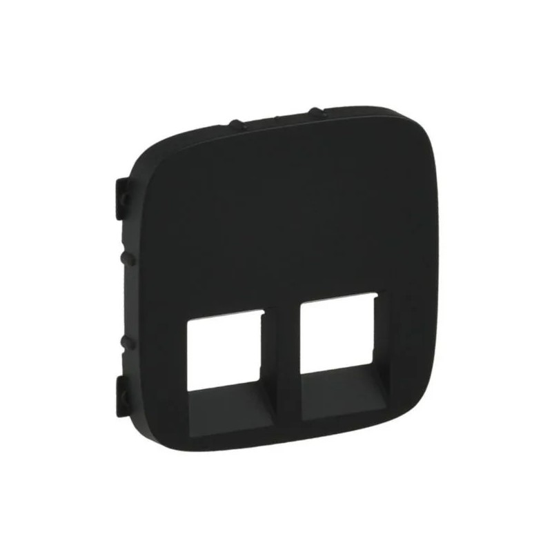 VALENA ALLURE Plakietka gniazda podwójnego 2xRJ11 lub 2xRJ45 lub RJ11/RJ45 czarny 755428