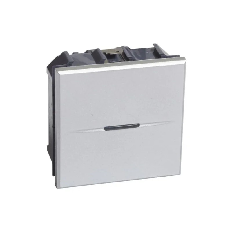 AXOLUTE - Przycisk jednobiegunowy NO 10A (zaciski śrubowe) 2 moduły AXIAL aluminium HC4005M2N