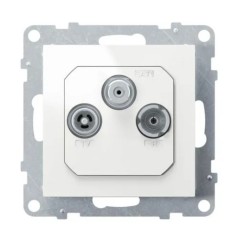 SUNO Gniazdo antenowe TV-R-SAT końcowe FM+DAB 1,5dB białe 721167