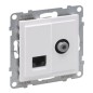 SUNO Gniazdo telewizyjne typ F 1,5dB + RJ45 kat 6 UTP białe 721162