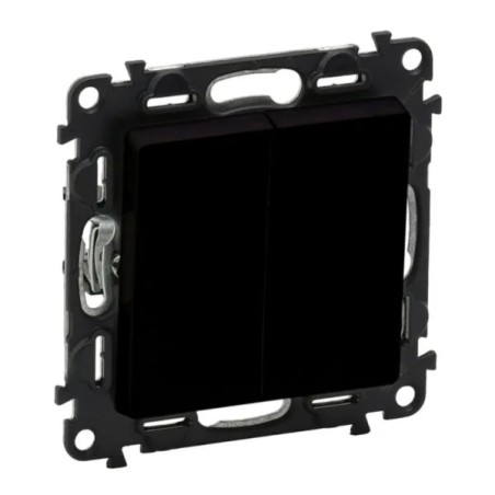 VALENA LIFE łącznik schodowy podwójny czarny 10AX 250V 756308