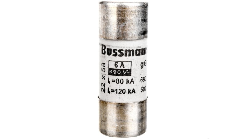 Wkładka bezpiecznikowa cylindryczna 22x58mm 6A gL/gG 690V C22G6 Wkładka bezpiecznikowa cylindryczna 22x58mm 6A gL/gG 690V C22G6