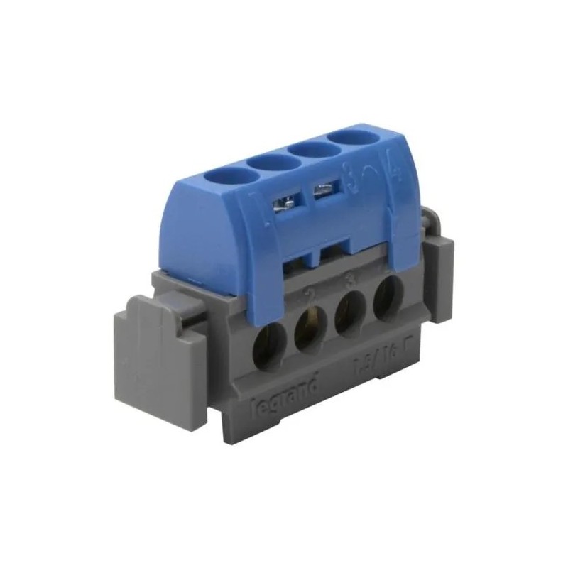 Listwa przyłączowa 4-otwory niebieska IP2x N-4 1,5-16 mm2 004840 Listwa przyłączowa 4-otwory niebieska IP2x N-4 1,5-16 mm2 004840