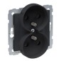 SUNO Gniazdo podwójne 2x2P+Z czarne 16A 250V zaciski śrubowe 721491