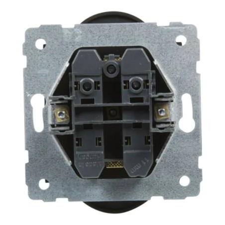 SUNO Gniazdo podwójne 2x2P+Z czarne 16A 250V zaciski śrubowe 721491