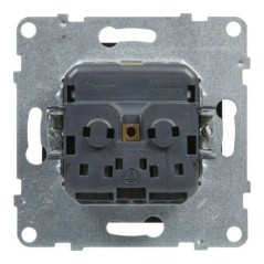 SUNO Gniazdo SCHUKO 2P+Z czarne 16A 250V zaciski automatyczne z przesłoną 721420