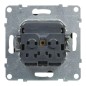 SUNO Gniazdo SCHUKO 2P+Z czarne 16A 250V zaciski automatyczne z przesłoną 721420