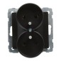 SUNO Gniazdo podwójne 2x2P+Z czarne 16A 250V zaciski śrubowe 721491