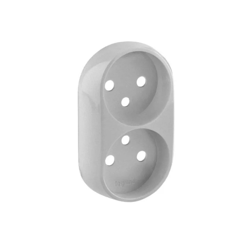 VALENA ALLURE Plakietka gniazda podwójnego z/u aluminium 753997