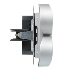 SUNO Gniazdo podwójne 2x2P+Z aluminium 16A 250V zaciski śrubowe 721391
