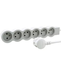 HELMO Przedłużacz standard 6x2P+Z z przewodem 3.0m 3x1.5 mm2 biały/jasnoszary 049494