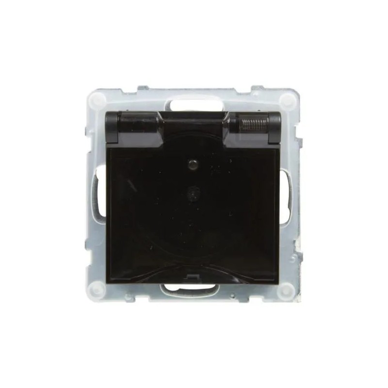 SUNO Gniazdo pojedyncze 2P+Z IP44 czarne 16A 250V zaciski automatyczne z przesłoną 721486 SUNO Gniazdo pojedyncze 2P+Z IP44 czarne 16A 250V zaciski automatyczne z przesłoną 721486
