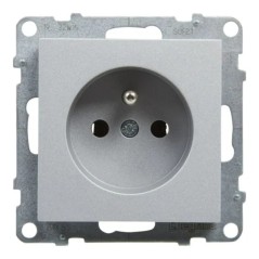 SUNO Gniazdo pojedyncze 2P+Z aluminium 16A 250V zaciski śrubowe 721385