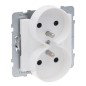 SUNO Gniazdo podwójne 2x2P+Z 16A 250V białe zaciski automatyczne z przesłoną 721190 SUNO Gniazdo podwójne 2x2P+Z 16A 250V białe zaciski automatyczne z przesłoną 721190