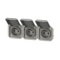 NOWE PLEXO 55 Gniazdo 3x2P+Z poziome komplet mechanizm 16A - 250V AC szare 069564L