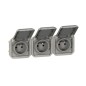 NOWE PLEXO 55 Gniazdo 3x2P+Z poziome komplet mechanizm 16A - 250V AC szare 069564L