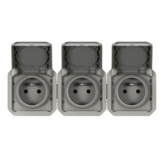 NOWE PLEXO 55 Gniazdo 3x2P+Z poziome komplet mechanizm 16A - 250V A...