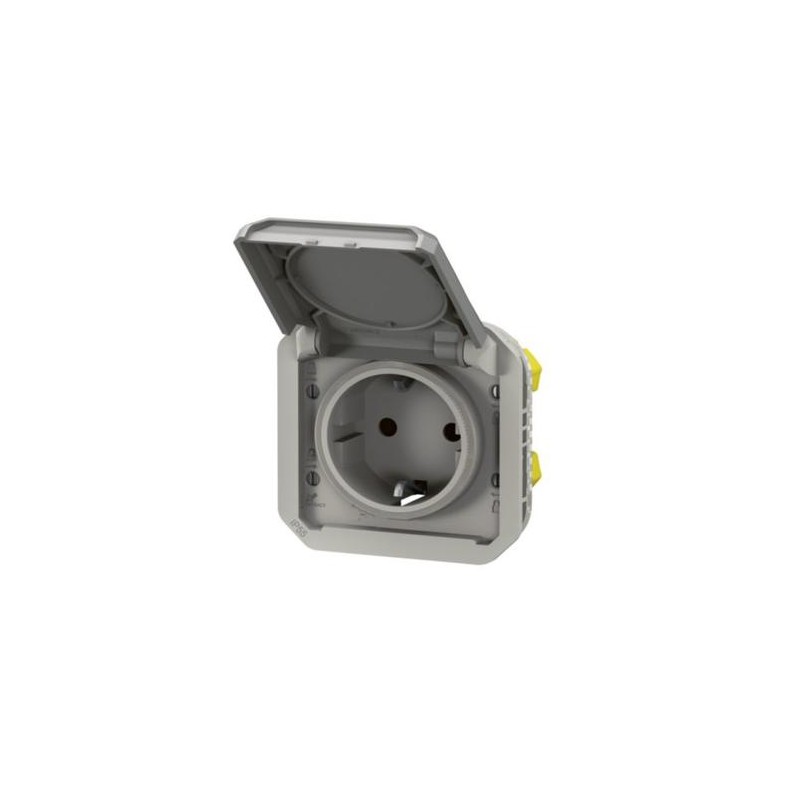 NOWE PLEXO 55 Gniazdo Schuko 2P+Z zaciski auto mechanizm 16A - 250V AC szare 069570L