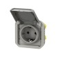 NOWE PLEXO 55 Gniazdo Schuko 2P+Z zaciski auto mechanizm 16A - 250V AC szare 069570L