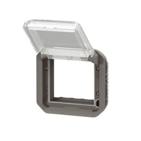 NOWE PLEXO 55 Adapter Arteor/Mosaic z przeźeoczystą klapką mechaniczną 70,5x70,5mm antracyt 069880L