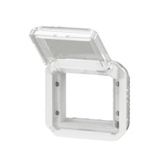 NOWE PLEXO 55 Adapter Arteor/Mosaic z przeźeoczystą klapką mechaniczną 70,5x70,5mm biały 069695L