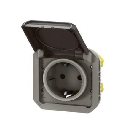 NOWE PLEXO 55 Gniazdo Schuko 2P+Z zaciski auto mechanizm 16A - 250V AC antracyt 069871L