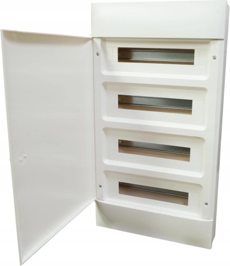 Rozdzielnica modułowa natynkowa PRACTIBOX S 4X18 drzwi białe + 4x1P B16 RX3 137429P