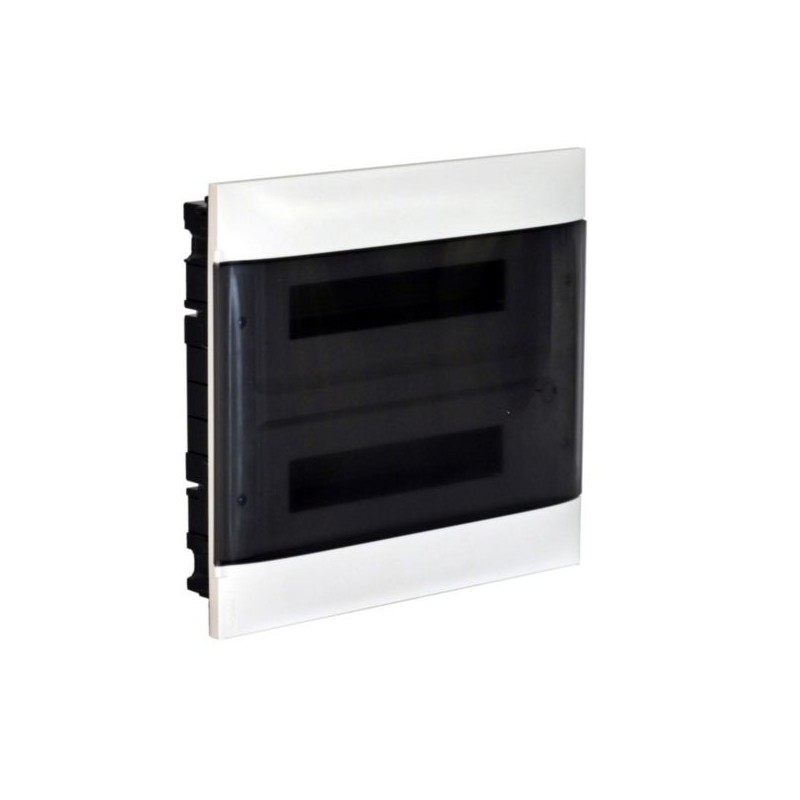 Rozdzielnica modułowa podtynkowa PRACTIBOX S 2X18 drzwi transparentne + 2x1P B16 RX3 137377P