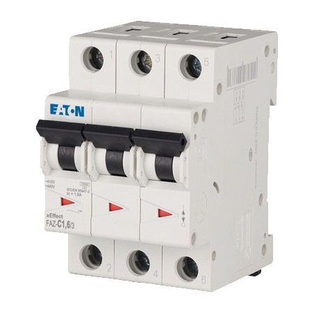 Wyłącznik nadprądowy 3P C 1,6A 15kA AC FAZ-C1,6/3 278860