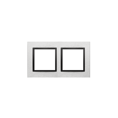 Simon 54 Nature Ramka 2-krotna metalowa, Inox Nero DRN2/82