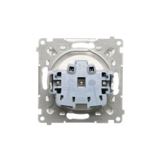 Simon 55 Gniazdo Schuko z przesłonami (moduł) 16 A, 250 V~, szybkozłącza Biały mat TGSZ1CZ.01/111