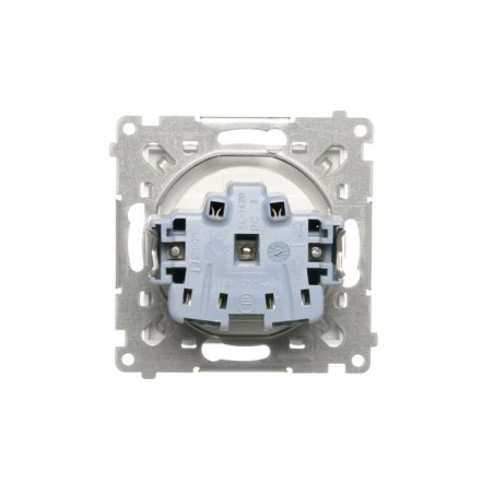 Simon 55 Gniazdo Schuko z przesłonami (moduł) 16 A, 250 V~, szybkozłącza Biały mat TGSZ1CZ.01/111