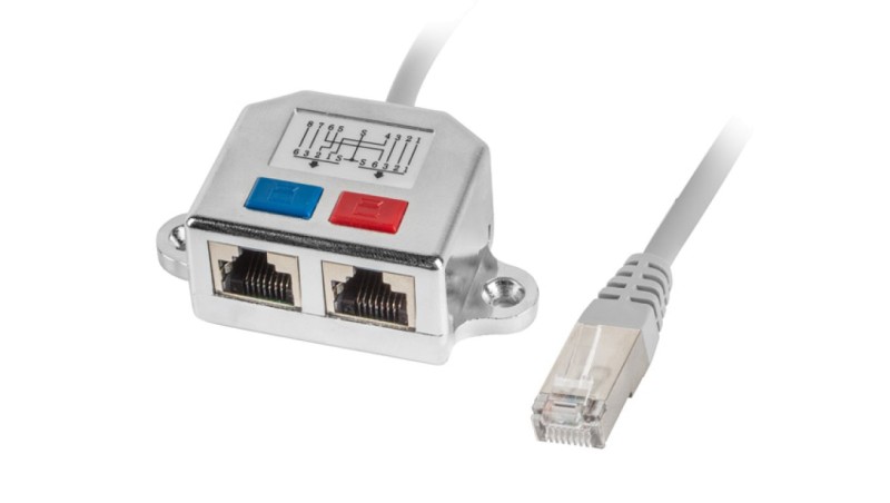 Adapter - rozdzielacz LAN RJ45 - 2xRJ45 FTP /2 urządzenia na 1 kablu/ AD-0026-S Adapter - rozdzielacz LAN RJ45 - 2xRJ45 FTP /2 urządzenia na 1 kablu/ AD-0026-S
