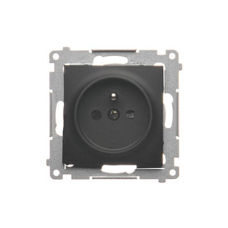 Simon 54 Gniazdo Schuko z przesłonami (moduł) 16A 250V zaciski śrubowe czarny mat DGSz1Z.01/49