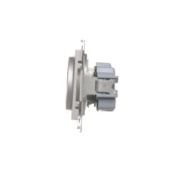 Simon 55 Gniazdo Schuko z przesłonami (moduł) 16 A, 250 V~, szybkozłącza Aluminium mat TGSZ1CZ.01/143