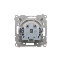 Simon 55 Gniazdo Schuko z przesłonami (moduł) 16 A, 250 V~, szybkozłącza Aluminium mat TGSZ1CZ.01/143