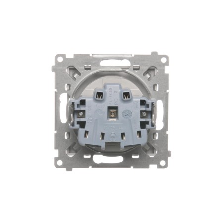 Simon 55 Gniazdo Schuko z przesłonami (moduł) 16 A, 250 V~, szybkozłącza Aluminium mat TGSZ1CZ.01/143