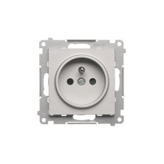 Simon 55 Gniazdo Schuko z przesłonami (moduł) 16 A, 250 V~, szybkozłącza Aluminium mat TGSZ1CZ.01/143