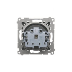 Simon 55 Gniazdo Schuko z przesłonami (moduł) 16 A, 250 V~, szybkozłącza Grafitowy mat TGSZ1CZ.01/116