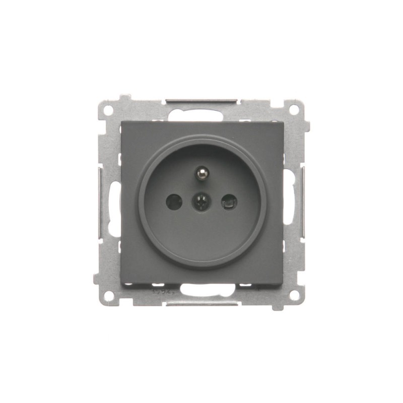 Simon 55 Gniazdo Schuko z przesłonami (moduł) 16 A, 250 V~, szybkozłącza Grafitowy mat TGSZ1CZ.01/116 Simon 55 Gniazdo Schuko z przesłonami (moduł) 16 A, 250 V~, szybkozłącza Grafitowy mat TGSZ1CZ.01/116