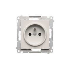 Simon 55 Gniazdo Schuko z przesłonami (moduł) 16 A, 250 V~, szybkozłącza Jasnoszary mat TGSZ1CZ.01/114