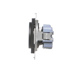 Simon 55 Gniazdo Schuko z przesłonami (moduł) 16 A, 250 V~, szybkozłącza Czarny mat TGSZ1CZ.01/149