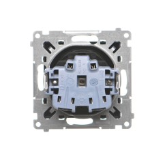 Simon 55 Gniazdo Schuko z przesłonami (moduł) 16 A, 250 V~, szybkozłącza Czarny mat TGSZ1CZ.01/149