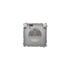 Simon Basic Gniazdo pojedyncze z/u z przesłonami IP44 16A, 250V satyna BMGZ1BZ.01/29A