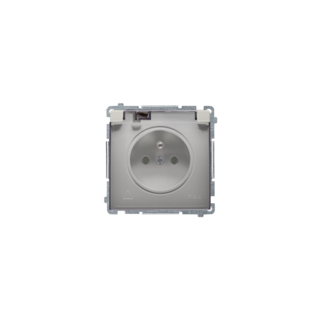 Simon Basic Gniazdo pojedyncze z/u z przesłonami IP44 16A, 250V satyna BMGZ1BZ.01/29A