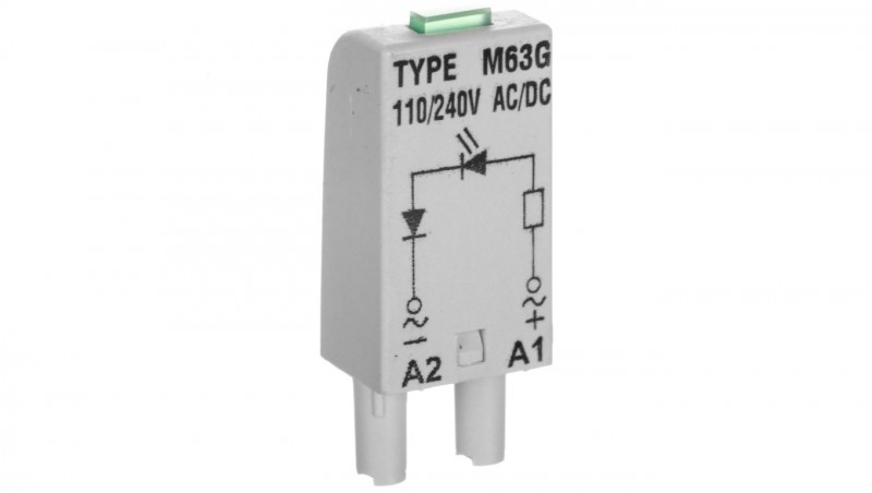 Moduł sygnalizacyjny L (dioda: LED zielony) 110-230 V AC/DC M63G szary 854854